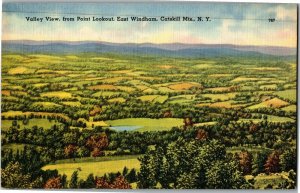 Valley View from Point Lookout, East Windham Catskill Mts. NY c1940 Postcard L38