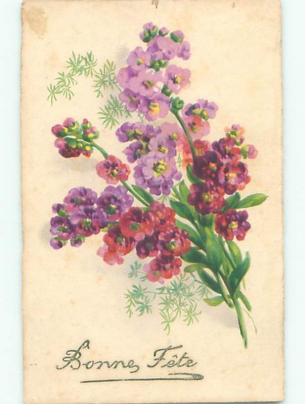 Very Old Foreign Postcard BEAUTIFUL FLOWERS SCENE AA4732