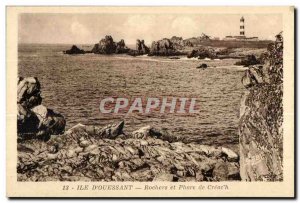 Old Postcard D Ouessant Island Lighthouse Rocks Creac pm