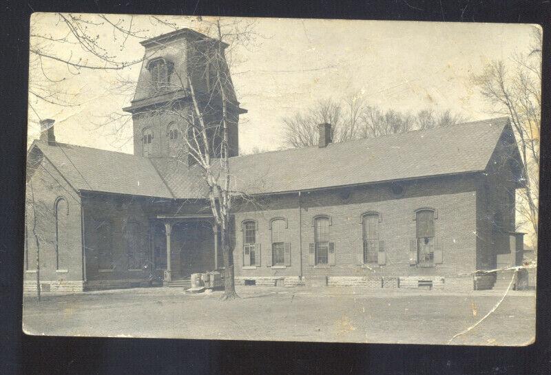 RPPC DELAWARE OHIO EAST BUILDING SCHOOL VINTAGE REAL PHOTO POSTCARD OH.