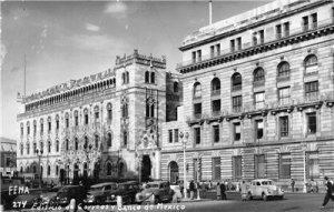 RPPC Edificio de Correos y Banco de Mexico 1959 Vintage Postcard 