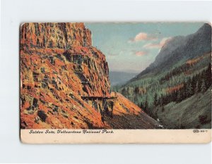 Postcard Golden Gate Yellowstone National Park Wyoming USA