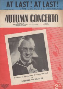 Norrie Paramor Autumn Concerto 2x Rare Sheet Music