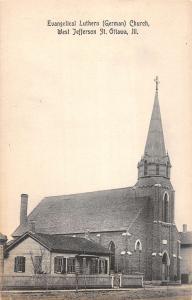 Ottawa Illinois Evangelical Lutheran Church Antique Postcard K53775