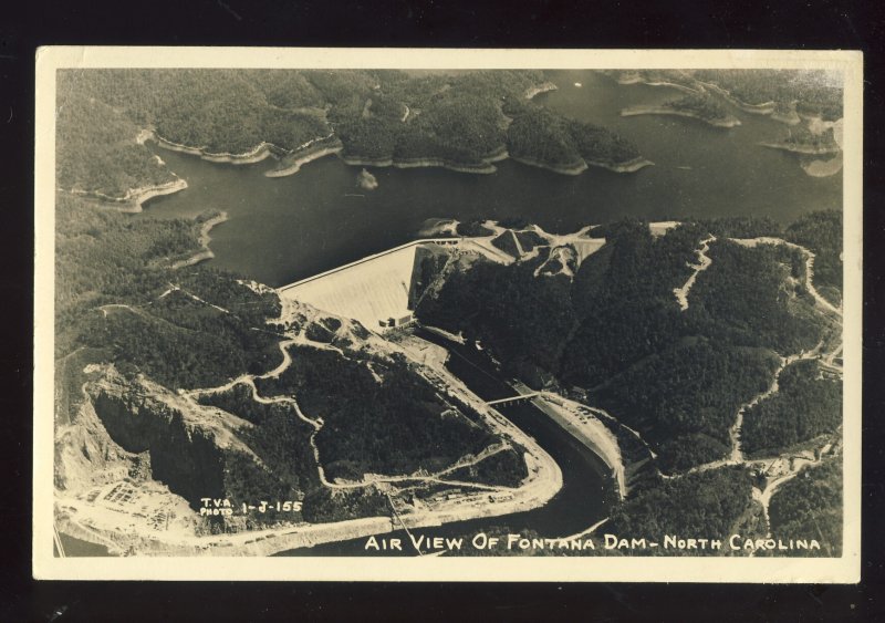 Fontana Dam, North Carolina/NC Postcard, Air View Of Fontana Dam,Glossy Photo PC