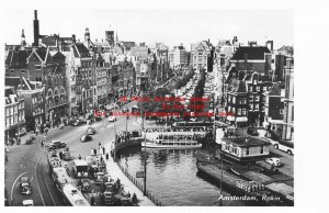 Netherlands, Amsterdam, RPPC, Rokin, Aerial View, Photo