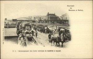 Barnum & Bailey Circus Dechargement des Trains c1900 French Issued Postcard