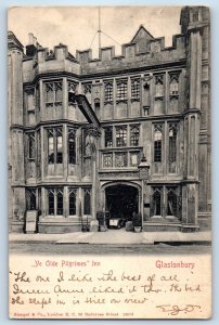 Glastonbury Somerset England Postcard Ye Olde Pilgrims Inn 1906 Antique Posted