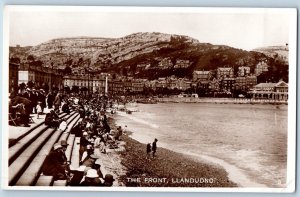 Llandudno Conwy Wales Postcard The Front Beach View c1920's RPPC Photo