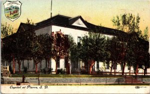 Capitol Pierre South Dakota SD Antique Postcard DB UNP Unused Sunset 