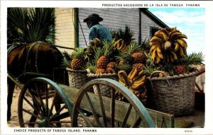 Taboga Island, Panama  CHOICE PRODUCTS  Farmer~Wagon~Fruit  ca1920's Postcard