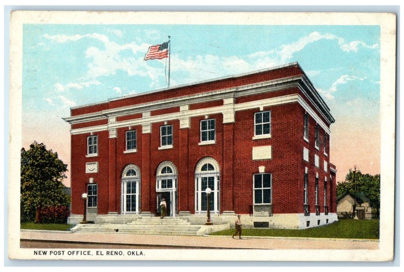 1929 New Post Office Building El Reno Oklahoma OK Posted Vintage Postcard