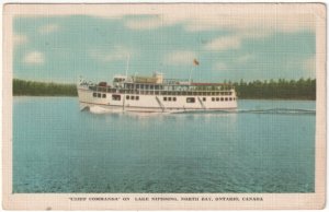 Chief Commanda On Lake Nipissing, North Bay, Ontario, Vintage Linen Postcard