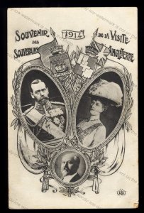 ROY625 - King George V - Sovereigns 1914 visit to France - Souvenir Postcard
