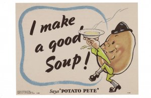 I Make A Good Soup Potato Pete Chef Military WW2 Poster Postcard