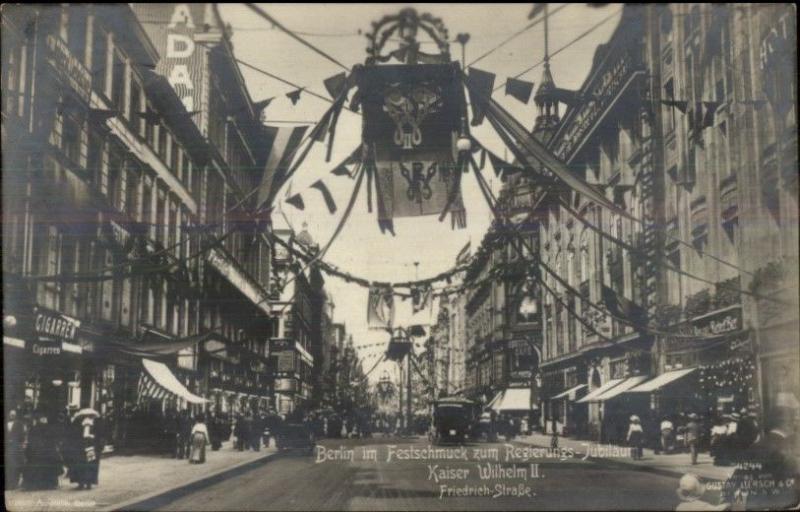 Berlin Germany Festival Kaiser Wilhelm II c1910 CRISP Real Photo Postcard