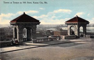 c.'10, Towers at Terrace on 10th Street, Kansas City MO, Old Postcard