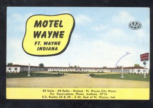 FORT WAYNE INDIANA MOTEL WAYNE VINTAGE ADVERTISING POSTCARD