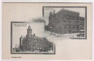 Masonic Temple & YMCA Cleveland Ohio 1905c postcard