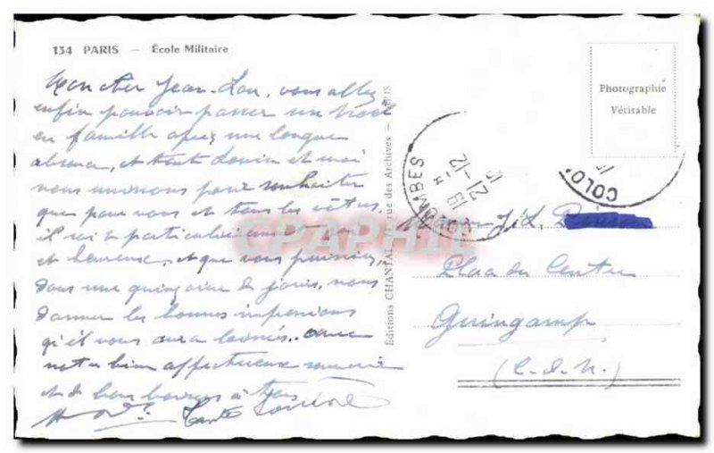 Old Postcard Paris Ecole Militaire Militaria