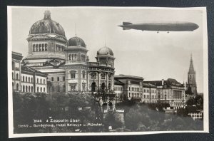 Mint Germany Real Picture Postcard Graf Zeppelin LZ 127 Over Munster