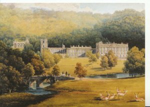 Derbyshire Postcard - Chatsworth and River Derwent from West - 1828 - Ref 9718A