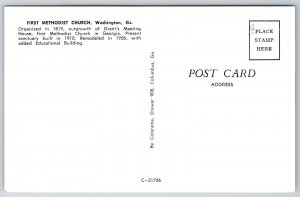 Washington Georgia~1st Methodist Church~1950s Postcard