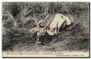 Old Postcard German Missions Peres Holy Spirit Zanguebar The guests of our fo...