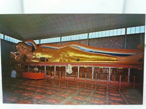 Vintage Postcard Golden Buddha in a Siamese Temple in Penang Malaysia