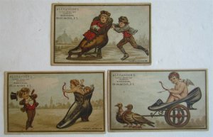 ALEXANDER'S SHOES NEW YORK CITY SET OF 3 ANTIQUE VICTORIAN TRADE CARDS