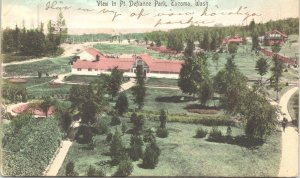 Hand Colored Postcard Overview of Point Defiance Park in Tacoma, Washington