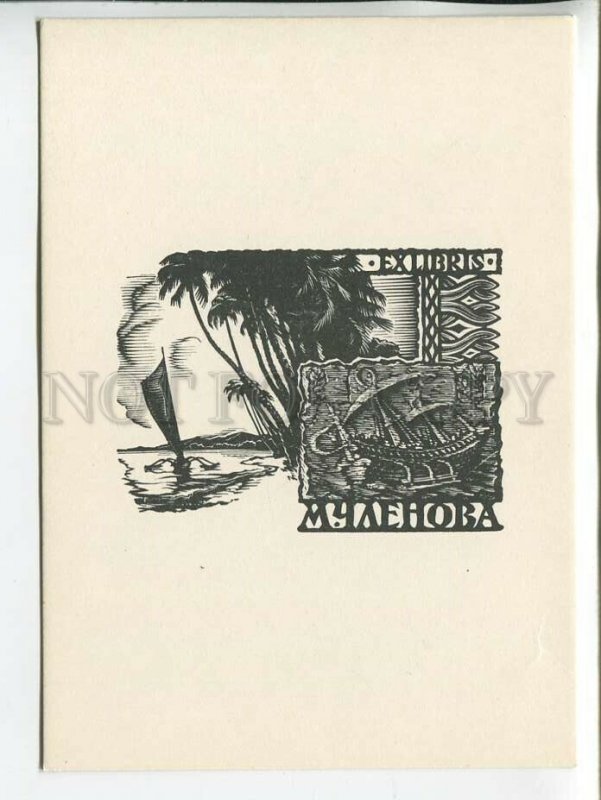 463533 USSR 1966 year Kalita from Chlenov's books ex-libris bookplate postcard