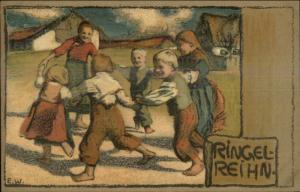 Meissner & Buch Children Dance Ring Around Rosy RINGEL-REIHN E.W. Postcard