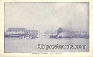 Mouth Of Chicago River, Chicago, Illinois, Il USA Steam Ship 1909 light wear ...