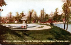 Illinois Rock Island Longview Park Davenport Memorial Fountain