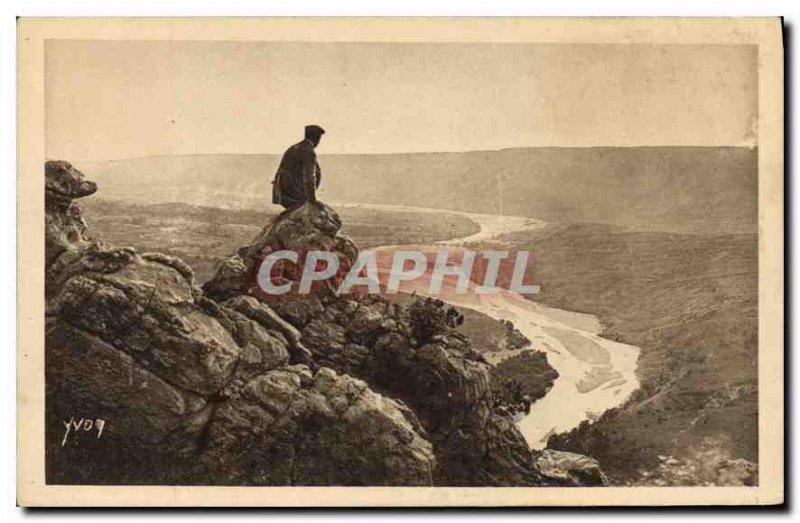 Old Postcard Landscapes and stones Provence Verdon Gorge near the exit of the...