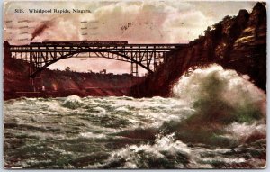 VINTAGE POSTCARD THE WHIRL POOL RAPIDS AT NIAGARA FALLS ONTARIO CANADA 1913