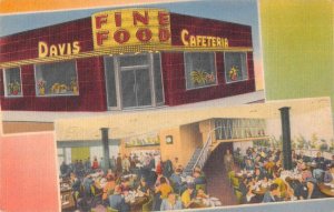 Atlanta Georgia Davis' Fine Foods Cafeteria Vintage Postcard AA15701