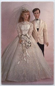 Dewees Cochran Bride and Groom Doll Art Studio Postcard Detroit