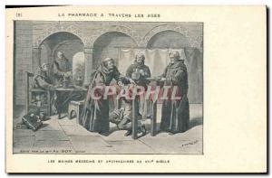 Old Postcard Pharmacy throughout the ages monks doctors and apothecaries