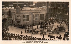 Vintage Postcard 1900s Coronation Procession Arriving at Abbey London England UK
