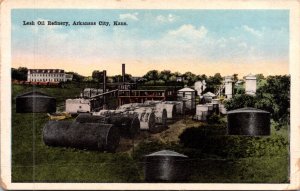 Postcard Lesh Oil Refinery in Arkansas City, Kansas