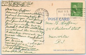 c1940s Cedar Rapids, IA Memorial Building Island Plaza Park Landscaping PC A250