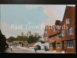 Old PC - ARUNDEL Bridge Street (Queen Street) showing THE WHITE HART