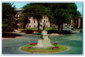 c1960's Soldier's Monument Library and Common Lynn Massachusetts MA Postcard 