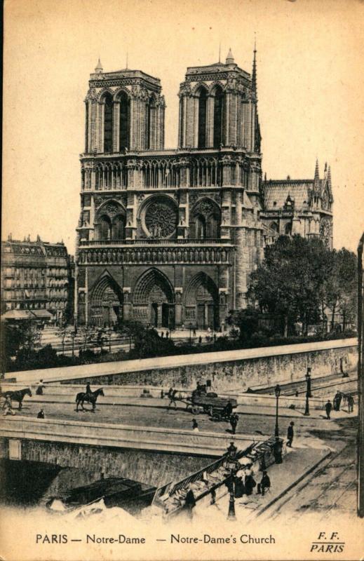 PARIS FRANCE, Notre Dame Church, c1910 Vintage Postcard FR703330