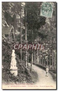 Old Postcard Bourbonne les Bains A Corner Park Statue of Jeanne d & # 39Arc