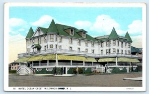 WILDWOOD, New Jersey NJ ~ HOTEL OCEAN CREST c1920s Cape May County Postcard