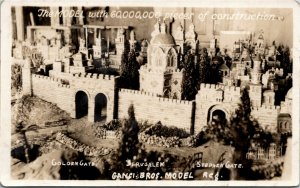 RPPC 60 Million-Piece Model of Jerusalem Golden & Stephen Gates 1920s M41