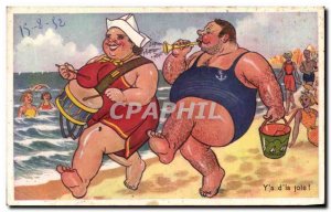 Postcard Old Y & # & # 39The 39a of joy! BBW Beach Couple